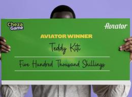 Aviator winner hides face as he receives KSH500,000 Cheque from Chezagame